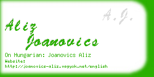 aliz joanovics business card